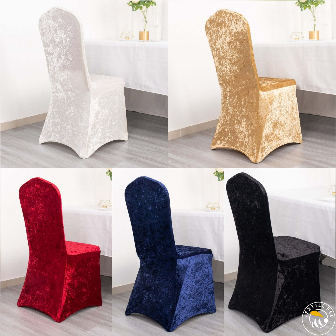 CRUSH VELVET CHAIR COVERS