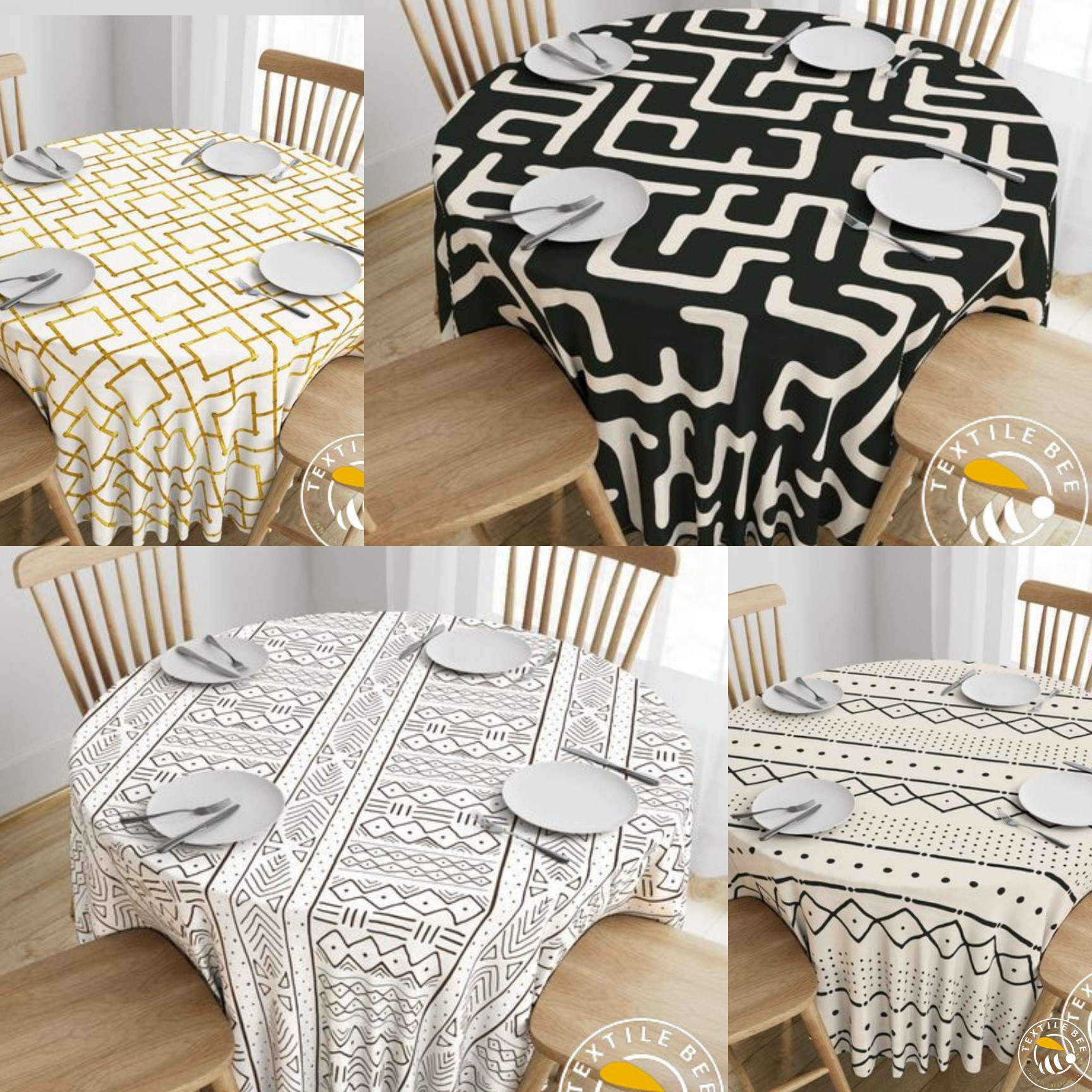 MODERN GEOMETRIC PRINTED ROUNDERS